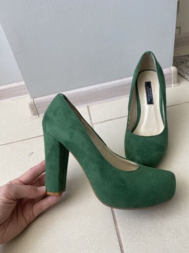 туфли замша: Туфли 37, цвет - Зеленый