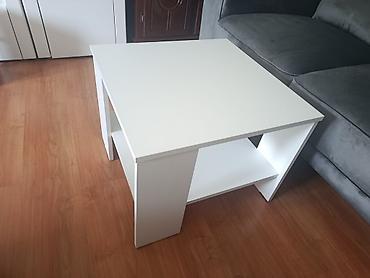 beli stolovi: Moderan beli klub-sto/stočić za dnevnu sobu 50x50x50 cm - Kvadratna — 3