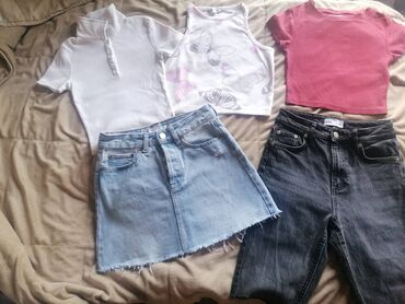 push helanke new yorker: Lot xs34, bela new yorker majica nosena 2 puta, clockhouse beli top