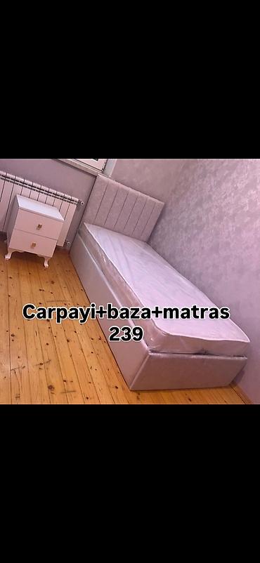 2 neferlik matras: Tək nəfərlik çarpayı dəsti – çarpayı + baza + matras - Ölçü: tək — 1