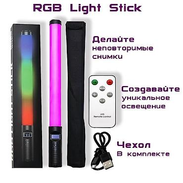 мечит: Осветитель светодиодный RGB Light Stick для фотосъемки с регулируемой — 2
