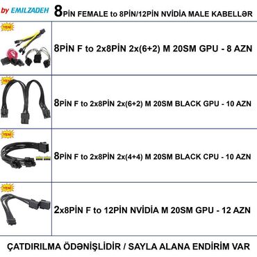 кабель hdmi vga: Kabellər "8pin Female Original" 🚚Metrolara və ünvana çatdırılma var