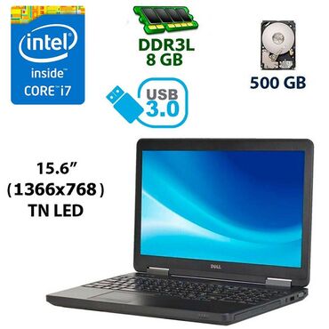 komputer dell: İşlənmiş Dell 15.6 ", Intel Core i7, 512 GB, Rayonlara çatdırılma, Ünvandan götürmə, Ödənişli çatdırılma