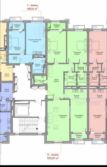 Продажа квартир: 3 комнаты, 137 м², Элитка, 2 этаж, ПСО (под самоотделку)