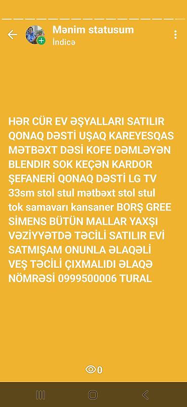 borş: Məişət və mebel əşyaları paketi Satışda müxtəlif ev əşyaları: - Qonaq — 1