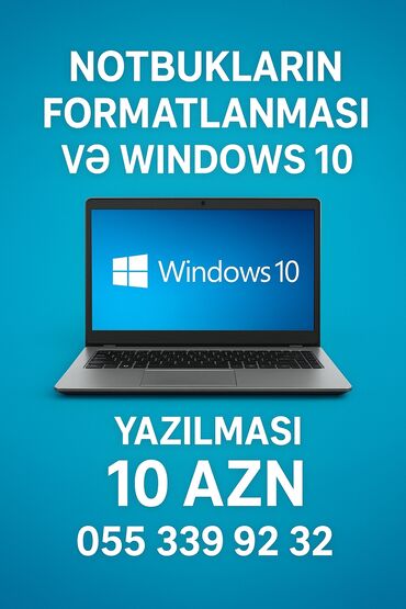Paltar tikişi: Xidmət: Noutbukların formatlanması və Windows 10 yazılması - Windows