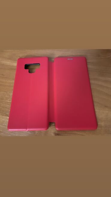 prava koza suknja: Crvena futrola na preklop eko koza Samsung Note 9 Koriscena mesec