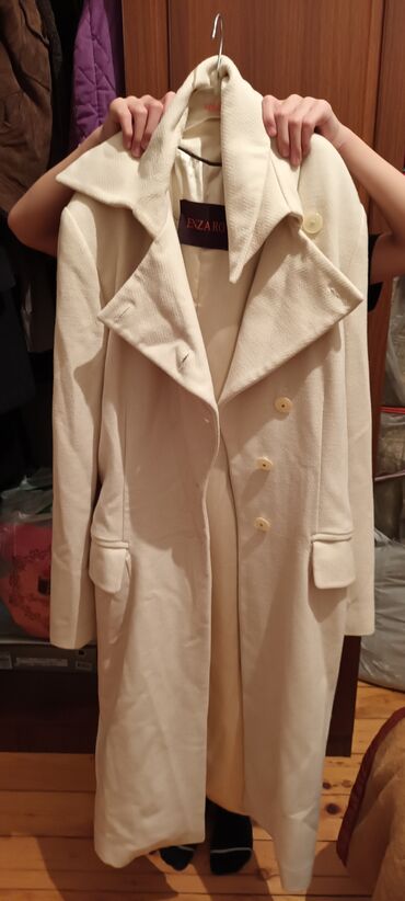 qadınlar üçün klassik palto: Palto L (EU 40), rəng - Ağ