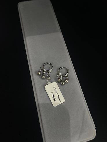 Серебряные серьги: Серебряные серьги, Проба 925, Фианит, Женские — 3