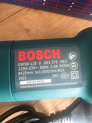 мини ушм: Болгарка Bosch GWS 8-125 мощностью 950 Вт. Модель оснащена диском — 2