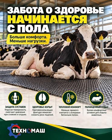 дои: Резиновые коврики для коровников и стойлготовые цельные маты — 3