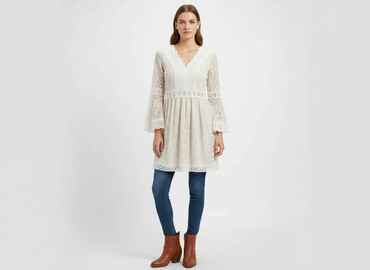 sukienka koronkowa boho na wesele: Sukienka damska, rozmiar S