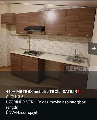 Mətbəx mebeli: Mətbəx mebeli satılır. Xüsusiyyətlər: - Üst və alt dolablar komplekt — 2
