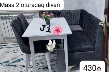 Çarpayılar: Künc divan və masa desti yeni mətbəx mebeli