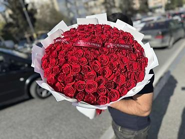 101 gul: 101 roza Qırmızı gul 99 Azndan baslayan qiymetlerle - Tərkib — 1
