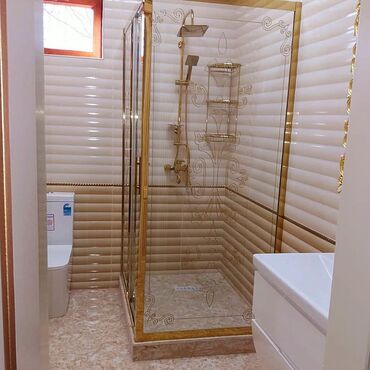 Duş kabinaları, arakəsmələr: Yeni Üstü açıq kabina, Künc üçün, Pulsuz çatdırılma — 8