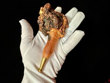 Qəlyan, vayp və aksesuarları: Qeyri-adi dizayna malik, əl işi taxta tənbəki. Ağac kökündən — 8