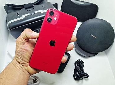 Apple iPhone: IPhone 11, Б/у, 64 ГБ, Красный, Наушники, 91 % — 15
