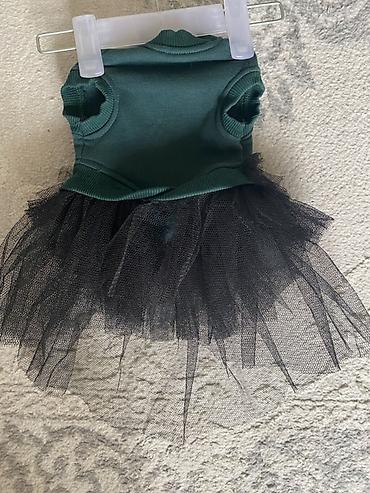 pişik geyim: S ölcüdü Qara tüllü balaca paltar (it/geyim) - Model: qolsuz, beldən — 3