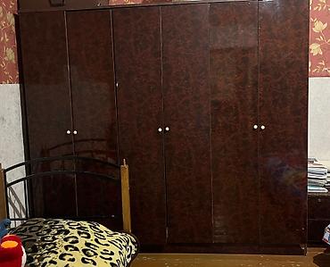 İşlənmiş, 6 qapı, Qəhvəyi, Taxta, Açılan, Düz dolab