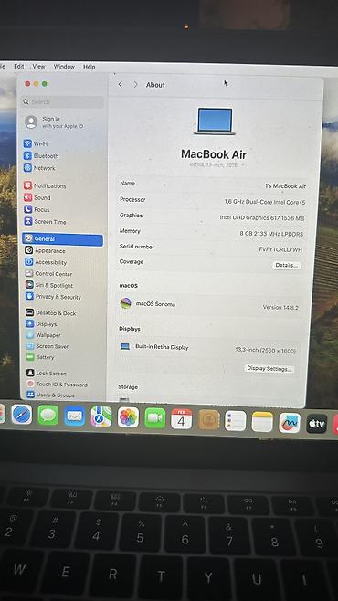 macbook air m3: İşlənmiş Apple MacBook, 13.3 ", Intel Core i5, 256 GB, Ünvandan götürmə — 8