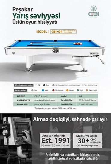 idm: CBI Q Seriyası – Peşəkar yarış səviyyəsində bilyard masaları Model — 3
