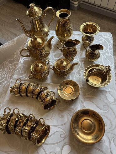 Nahar dəstləri və servizlər: Nahar dəsti, rəng - Qızılı, Farfor, 11 nəfərlik, Çexiya — 10