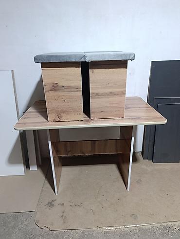 study table: Стол табуретка Комплект мебели для дома, офиса или детской: - Стол — 3