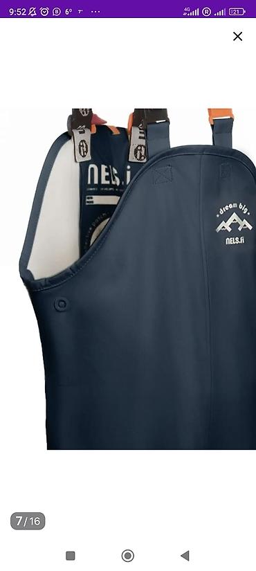 Верхняя одежда: Водонепроницаемый фирменный полукомбинезон, на рост 98-115, длина и — 3