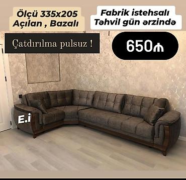 divan tecili: Künc divan açılan bazalı fabrik istehsalı Yep yeni 650 azn rəng seçimi — 1