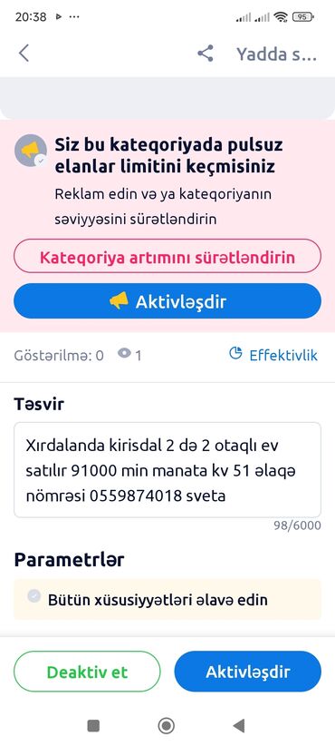 ev alqi satqisi makler nomresi: 2 otaqlı, Yeni tikili, 51 kv. m