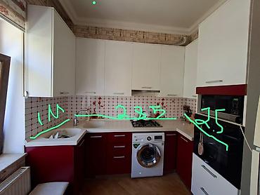 islenmis skaf: Mətbəx mebeli dəsti – yığma künc model - Rəng: ağ üst dolablar + — 3