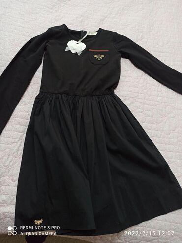 одежда подростковая: Детское платье, цвет - Черный, Новый