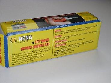 Setovi ručnog alata: Q.Neng 1/2" ručni udarni odvijač – set 7 delova Opis: - Ručni udarni — 8