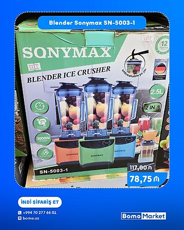 Sonymax SN-5003-1 Blender – Ice Crusher, 2-in-1 - Güclü motor: 3000W