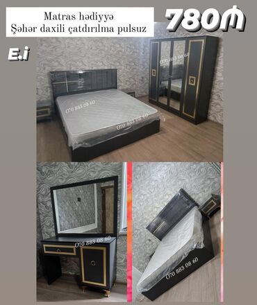 çarpayı dəsti: *Yataq Dəsti 780Azn💥* ✔️Rəng seçimi var Ölçü Dolab 200x160x47 Matras