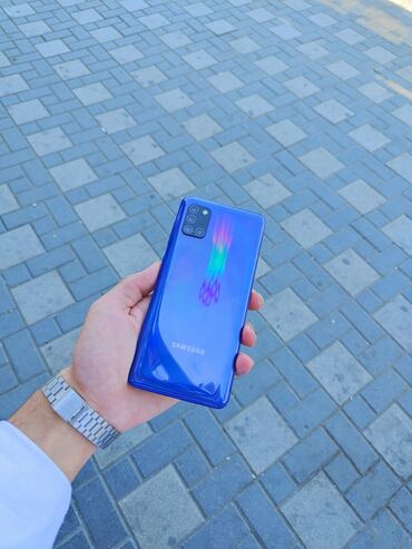 samsung s8 islenmis qiymeti: Samsung Galaxy A31, 128 ГБ, цвет - Синий, Кнопочный, Отпечаток пальца