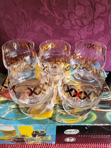 Čaše: Case nove kristal,Bohemija,za zestoko pice iz 50,60ih. Case jako — 3