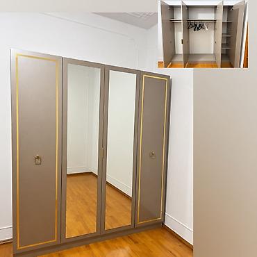 İşlənmiş, 4 qapılı, Güzgülü, Boz, Açılan, Düz dolab lalafo.az -da İşlənmiş, 4 qapılı, Güzgülü, Boz, Açılan, Düz dolab