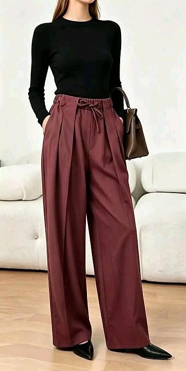 torbica chloe: Ženske široke pantalone visokog struka, elegantnog i modernog kroja — 2
