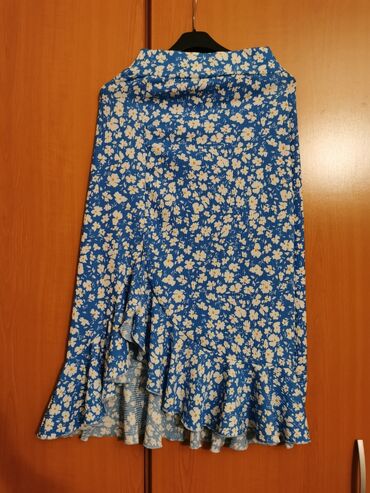 plava suknja: M (EU 38), L (EU 40), One size, Midi, bоја - Šareno