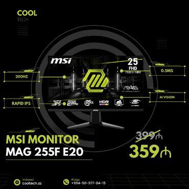 👉MSI MAG 255F E20 🔥6 ay zəmanət 🌐cooltech.az 🚗 ÖDƏNİŞSİZ çatdırılma