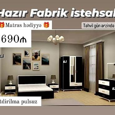 Yataq otağı mebel dəsti – zavod istehsalı Dəst tərkibi: - 2 qapılı