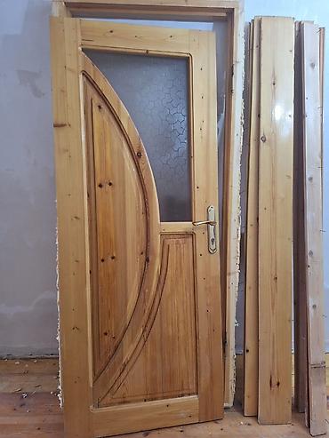 taxta qapilar: Ağac otaq qapısı dəsti - Material: tam ağac (şam ağacı strukturu — 1