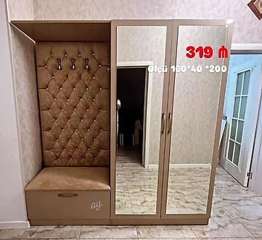 parca skaflar: Yeni, 2 qapılı, Güzgülü, Bej, Açılan, Düz dolab — 1