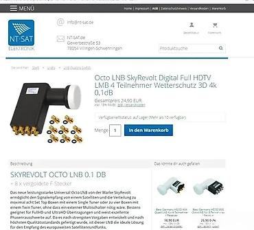 yettel ruter internet: SkyRevolt Octo LNB SRO – univerzalni satelitski LNB sa 8 izlaza + set — 3