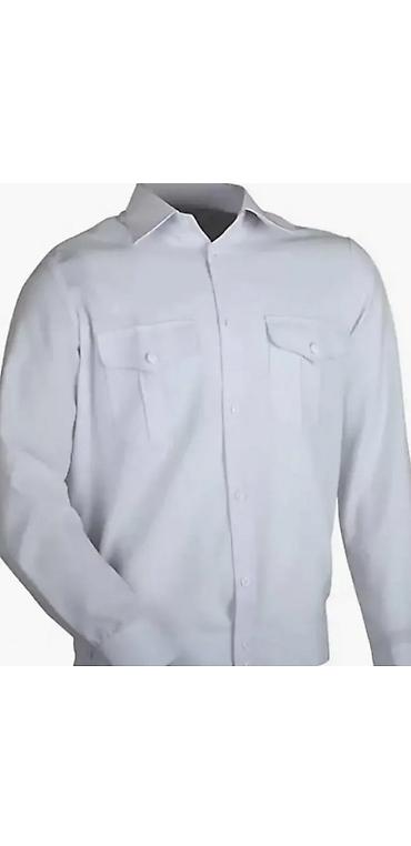 Рубашки: Белая форменная рубашка с длинным рукавом и погонами - Классический — 4