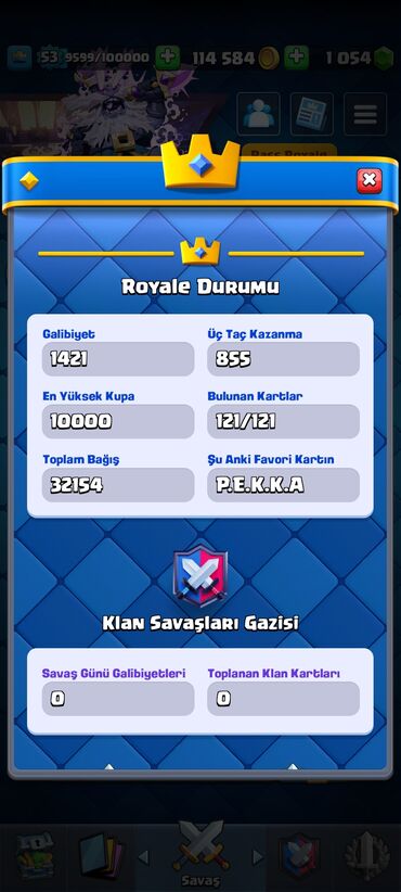 Digər kolleksiyalar: Clash Royale hesabı - Kral səviyyəsi: 53 - Kupa Yolu: 11 450 kubok — 5
