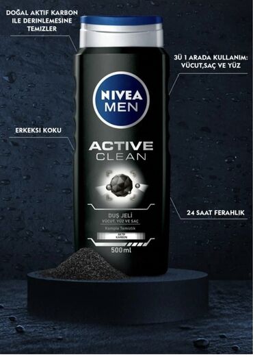 artex gel qiyməti: Nivea men duş geli 500ml Türkiyədən gətirilib Yüksək keyfiyyətə