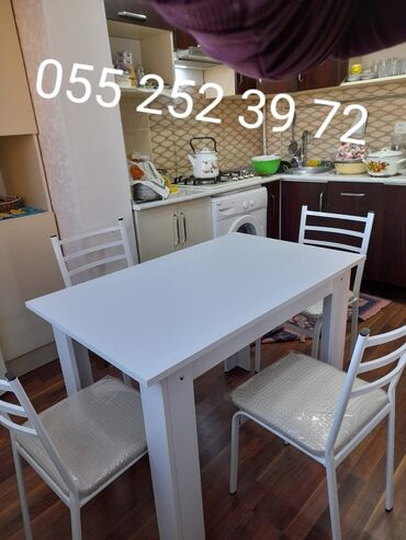 Sifarişlə masa və oturacaq dəstləri: Dördbucaq masa, Mətbəx üçün, Hamam üçün, Qonaq otağı üçün, 1 nəfər, Açılmayan, Azərbaycan, Zəmanətli — 6